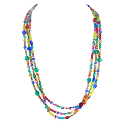 Multi Bright Long Beaded Necklace by Michal Golan