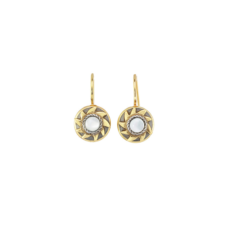 Large Sunburst Earrings in Garnet