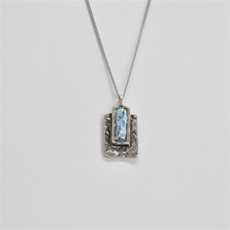 Double Rectangle Roman Glass Necklace