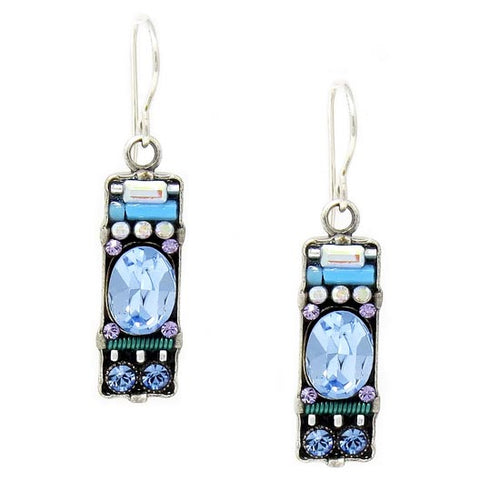 Light Blue Bar Earrings by Firefly Jewelry