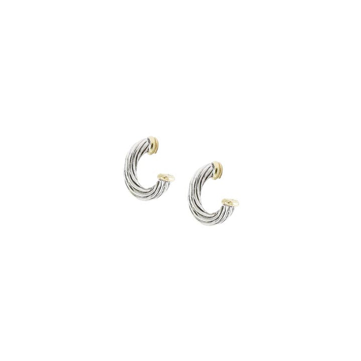 Cordão Small Oval Post Two Tone Earrings by John Medeiros