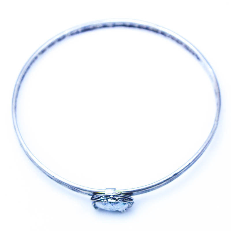 Orbit Framed Round Patina Roman Glass Bracelet