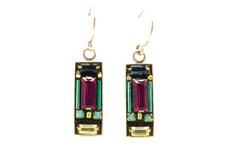 Multi Color Petite Shadow Box Earrings by Firefly Jewelry