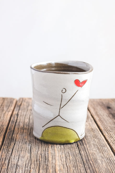 Love the Earth Cup Hand Painted Ceramic