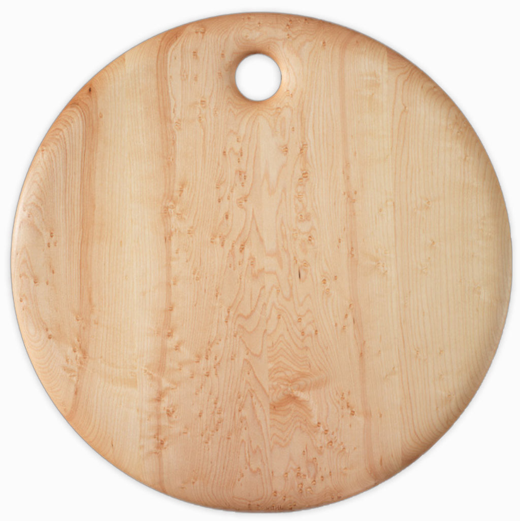 Bird's Eye Maple Round Breadboard - 16 inches