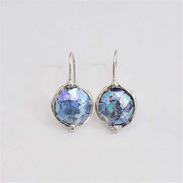 Sphere Patina Roman Glass Earrings