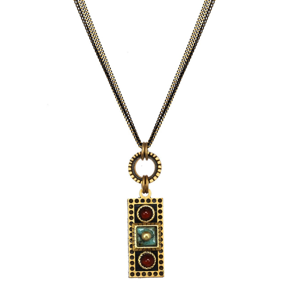 Earth Long Bar Pendant Necklace