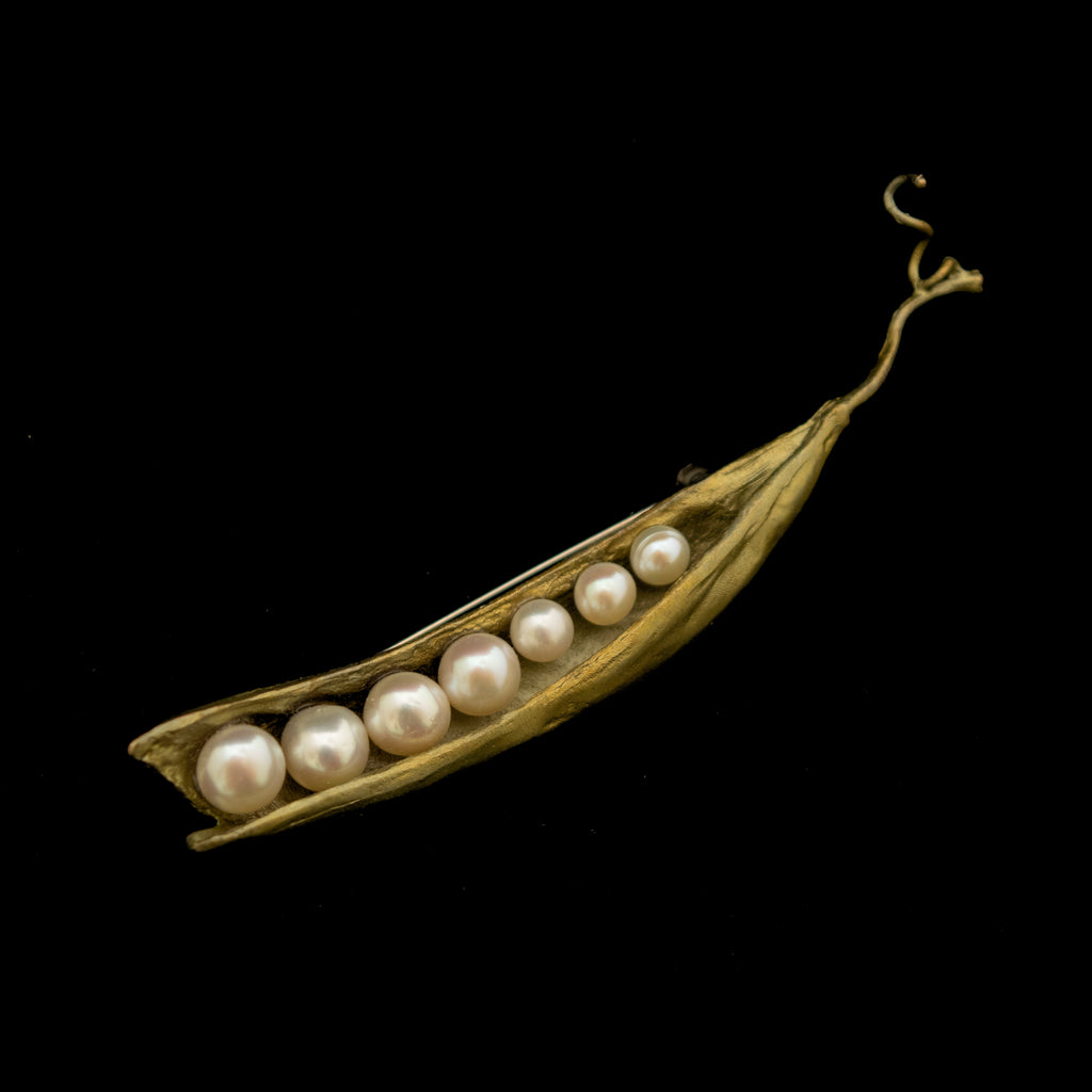 Pea Pod 7 Pearl Brooch By Michael Michaud