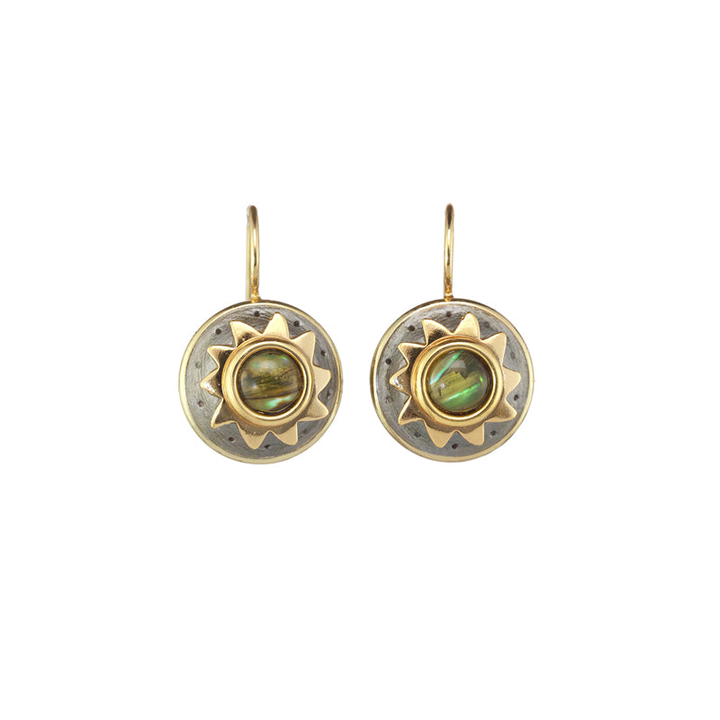 Large Sunshine Earrings in White