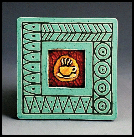 Coffee Cup with Design Coaster