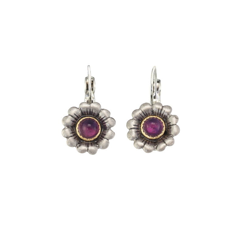Small Two Toned Floral Earrings