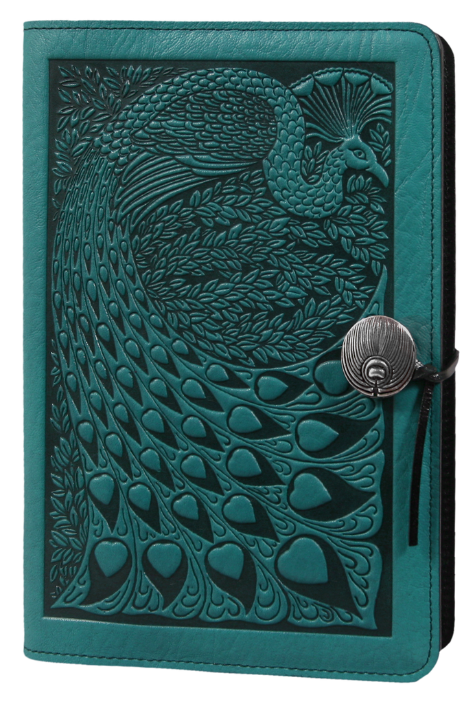 Small Leather Journal - Peacock in Teal