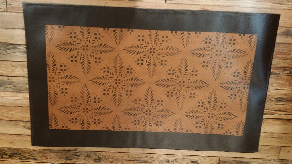 Edward Durant House Floorcloth with Border in Antique - Size 32'' x 52''