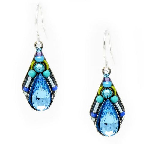 Aquamarine Camelia Simple Drop Earrings by Firefly Jewelry