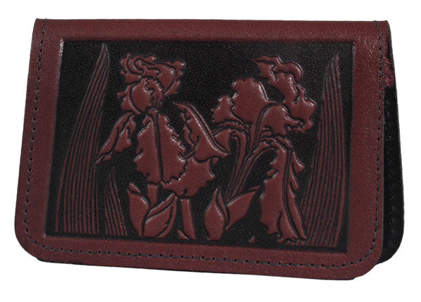 Leather Card Holder - Iris in Wine