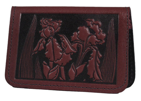 Leather Card Holder - Iris in Wine