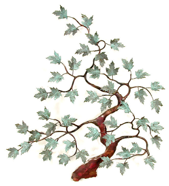 Patina Maple Leaves on Copper Tree Wall Art by Bovano