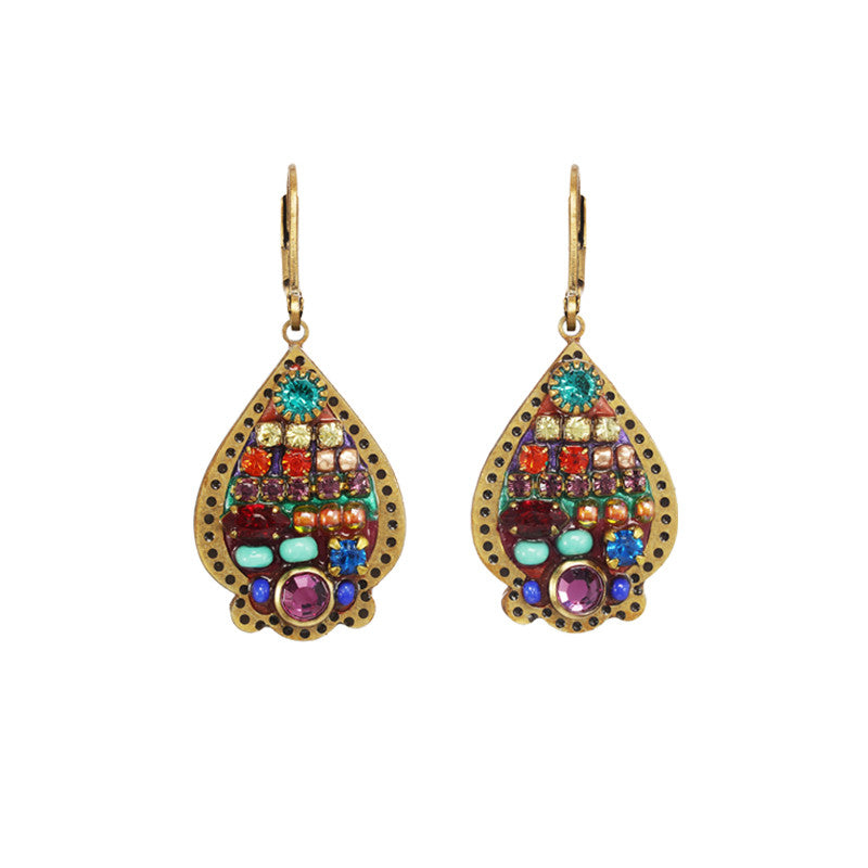 Multi Bright Tear Drop Earrings by Micha Golan