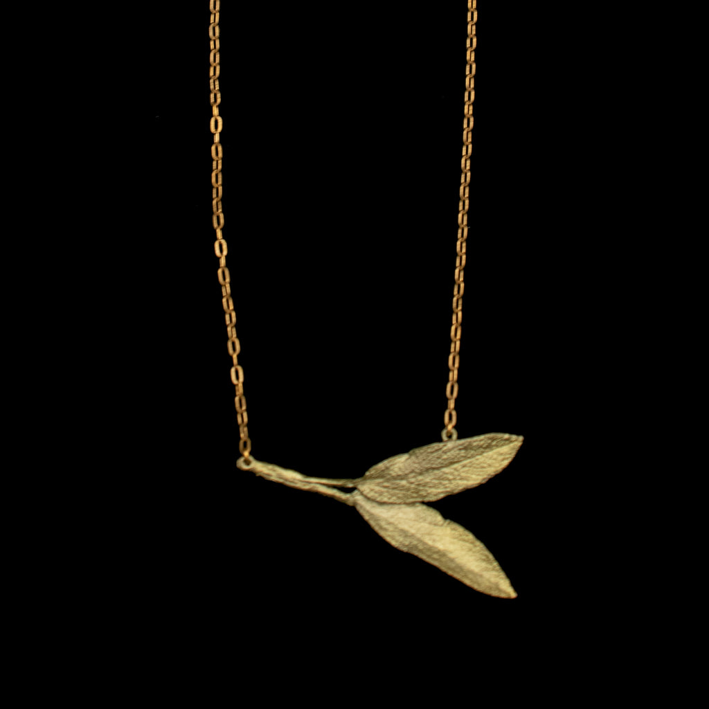 Dainty Additions Sage Leaf 16'' Adj. Pendant By Michael Michaud