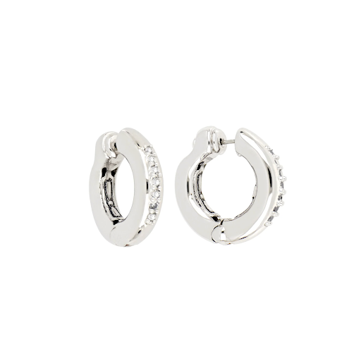 Ciclo D'Amor Rhodium Pave Small Huggie Earrings John Medeiros