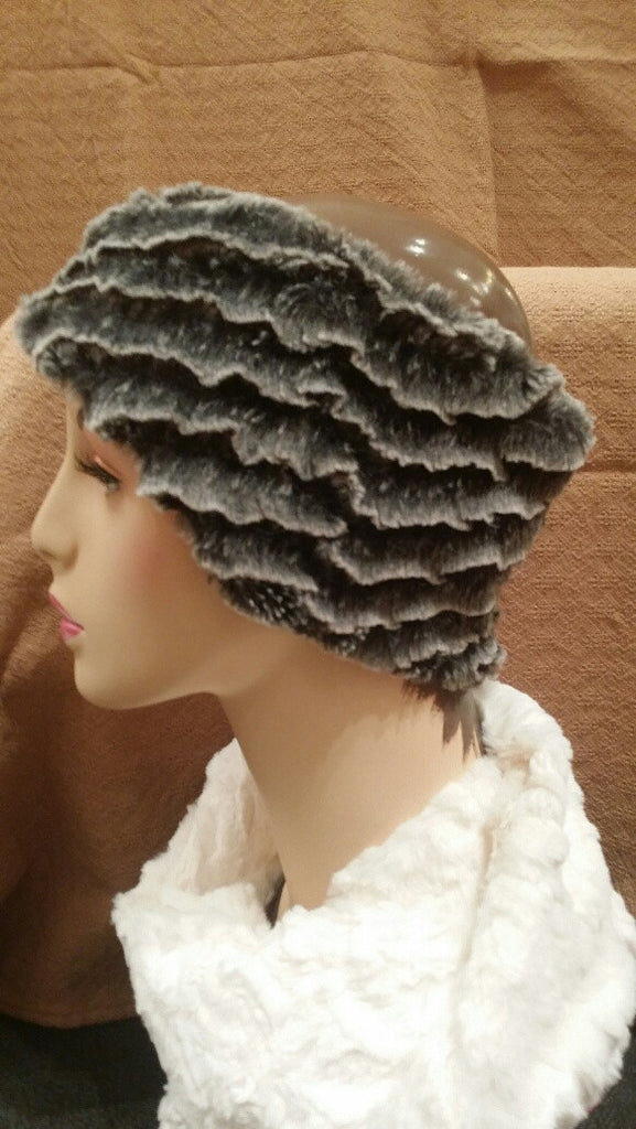 Desert Sand in Charcoal Luxury Faux Fur Headband
