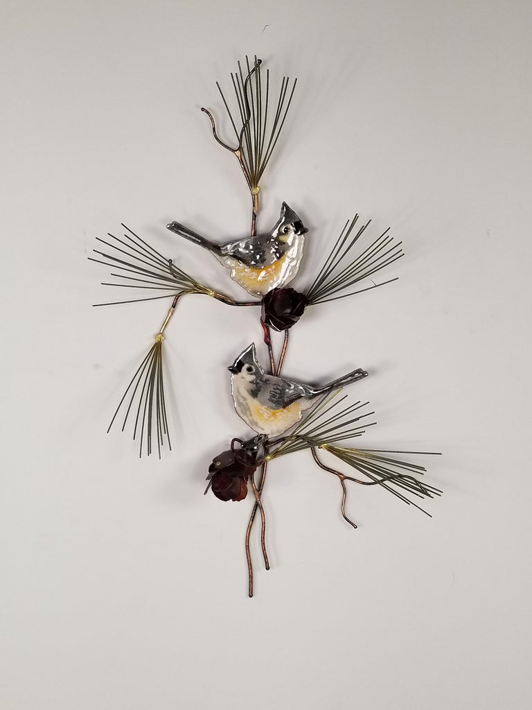 Tufted titmouse on vertical frame Wall Art By Bovano