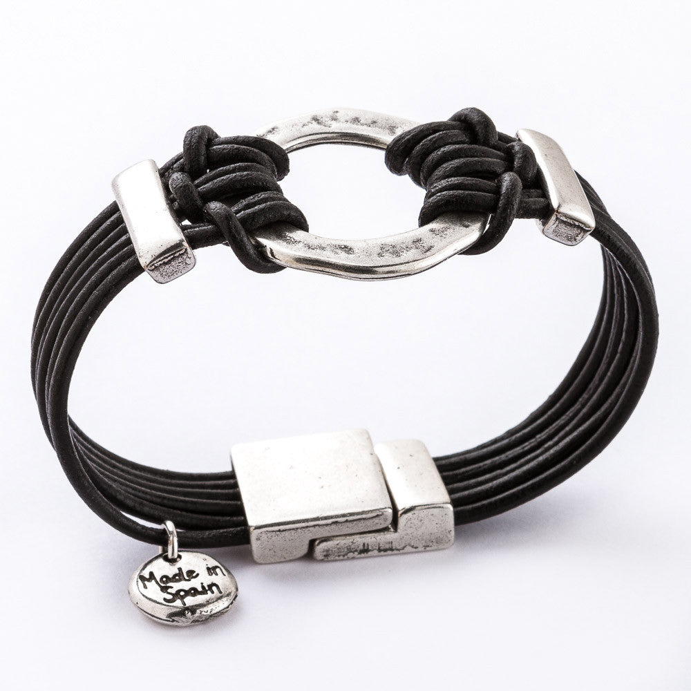 Stranded Circle Leather Bracelet