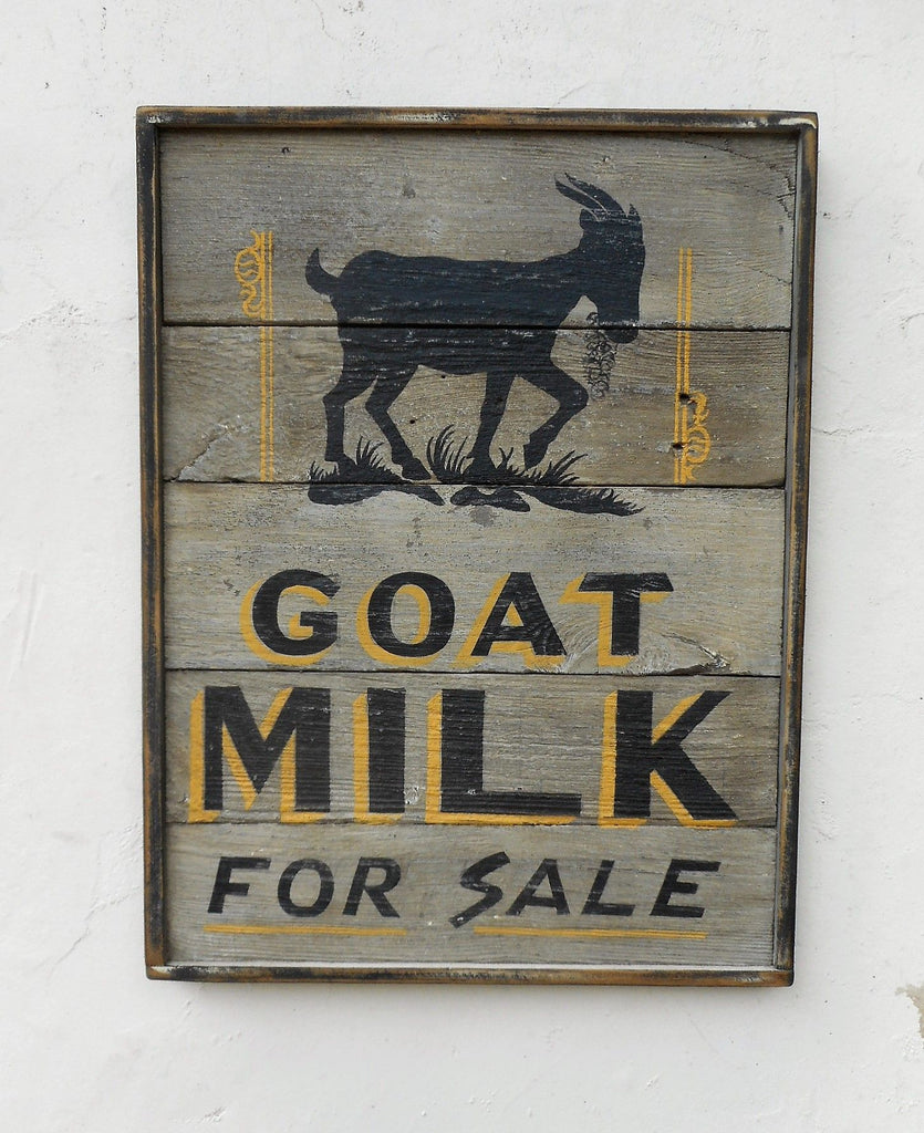 Goat Milk for Sale (with Goat Painting) Americana Art