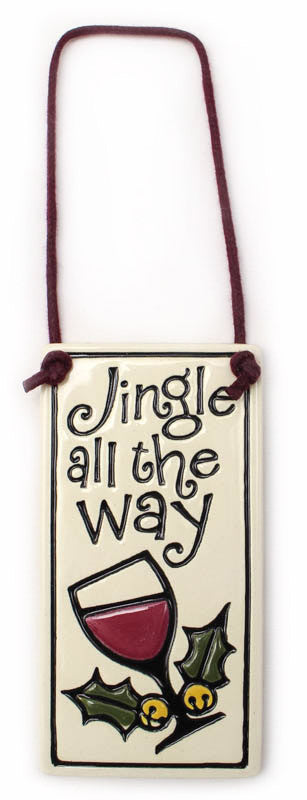Jingle All The Way Wine Tag Ceramic Tile