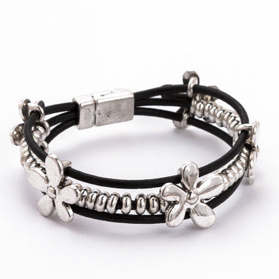 Flower Leather Bracelet