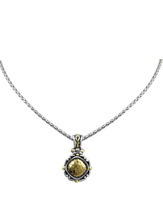 Nouveau Simplicity Hammered Antique Square Slider with Chain by John Medeiros