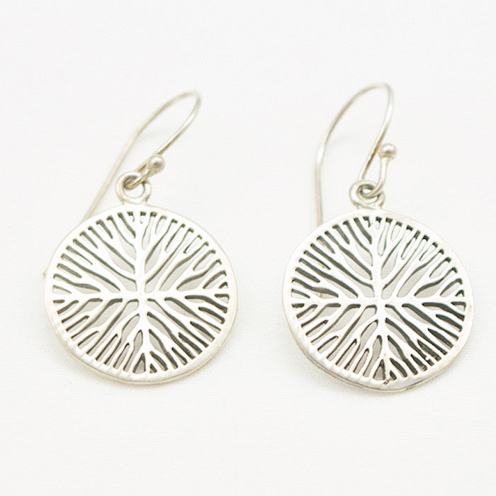 Sterlling Silver Tree Of Life Dangle Earrings