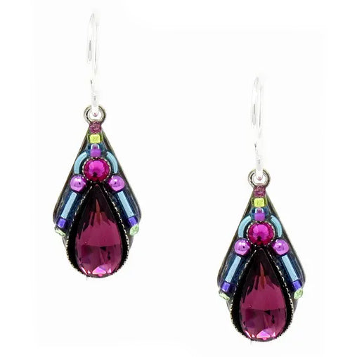 Amethyst Camelia Simple Drop Earrings by Firefly Jewelry