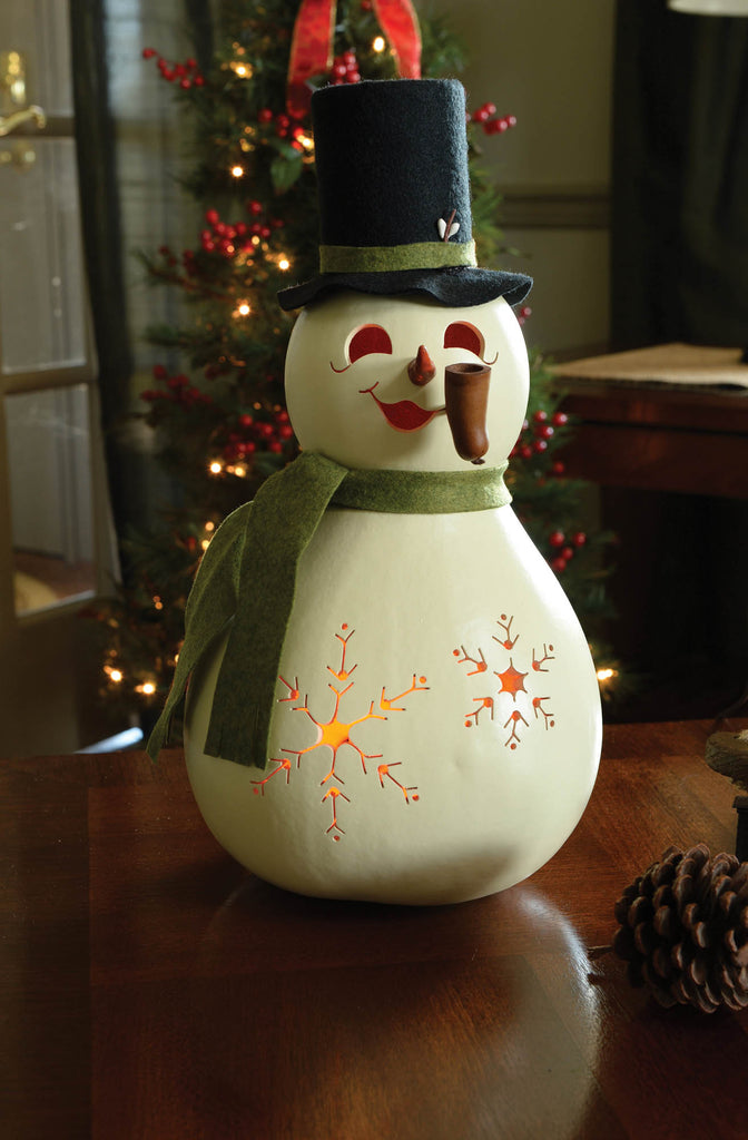 Coconut Large Lit Snowman Gourd