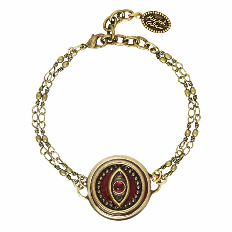 Round Red Eye Two Chain Bracelet