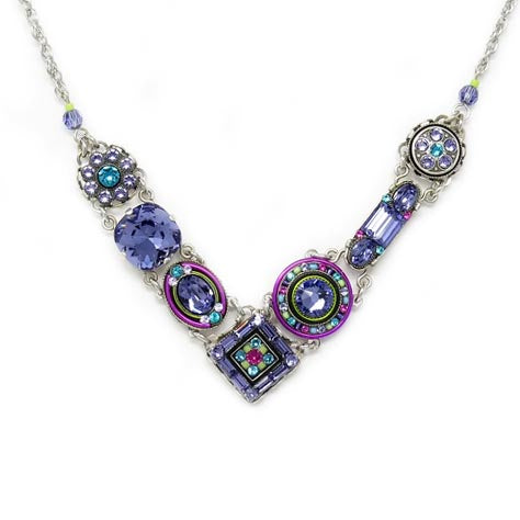 Tanzanite La Dolce Vita Crystal V Necklace by Firefly Jewelry