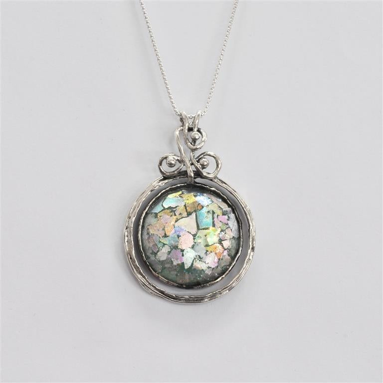 Large Circle Roman Glass Necklace