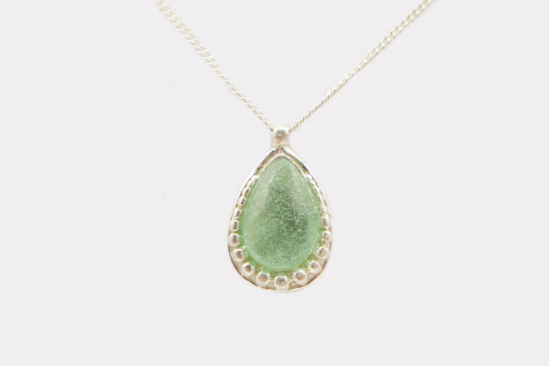 Bead Trim Tear Roman Glass Necklace
