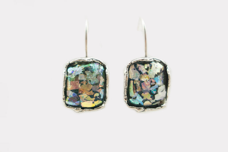 Roman Glass Leverback Earrings