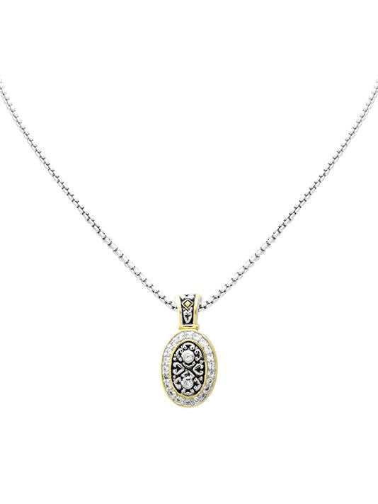 Vertical Oval Pavé Enhancer with Chain by John Medeiros