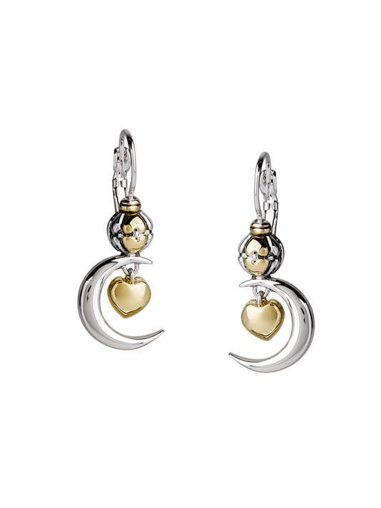 Moon and Heart Leverback Earrings by John Medeiros