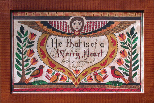 Merry Heart with Large Angel by Susan Daul