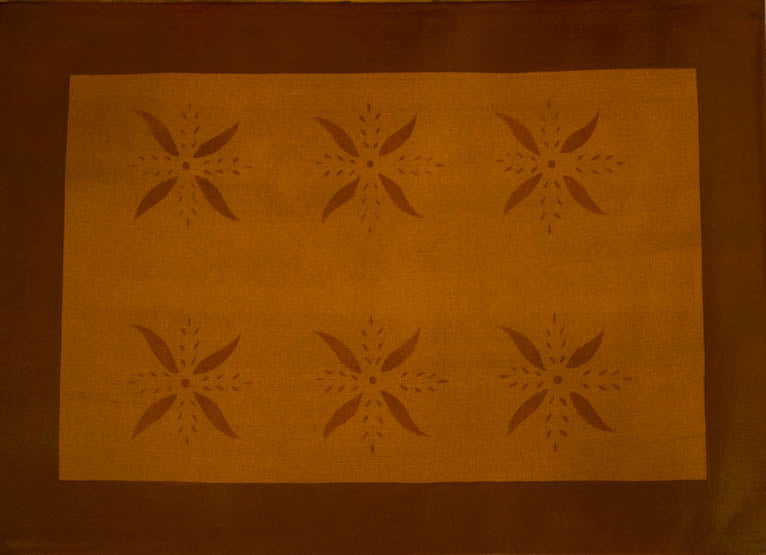 May House in Antique with Red Border Floorcloth