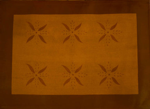 May House in Antique with Red Border Floorcloth