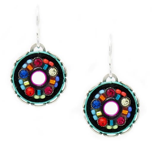 Multi Color Pinwheel Collection Small Hoop Earrings by Firefly Jewelry