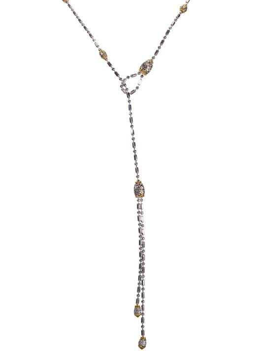 Beaded Cubic Zirconia Lariat Necklace by John Medeiros