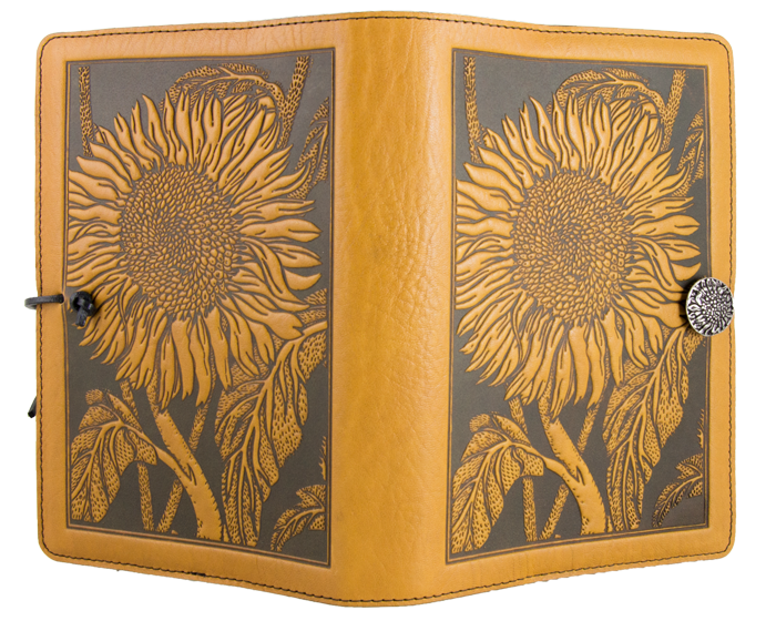 Small Leather Journal - Sunflower in Marigold