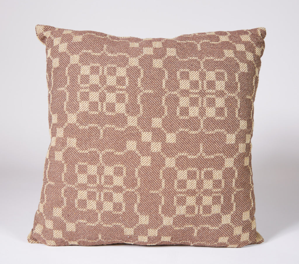 Angstadt #6 Pillow in Brown and Jute with Striped Side