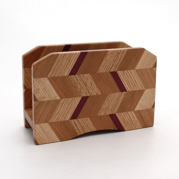 Checkered Letter Holder in Oak