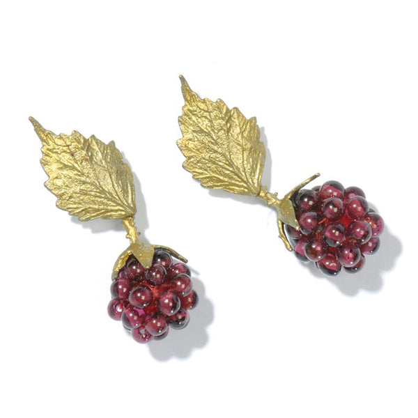 Raspberry Leaf Post Earrings by Michael Michaud